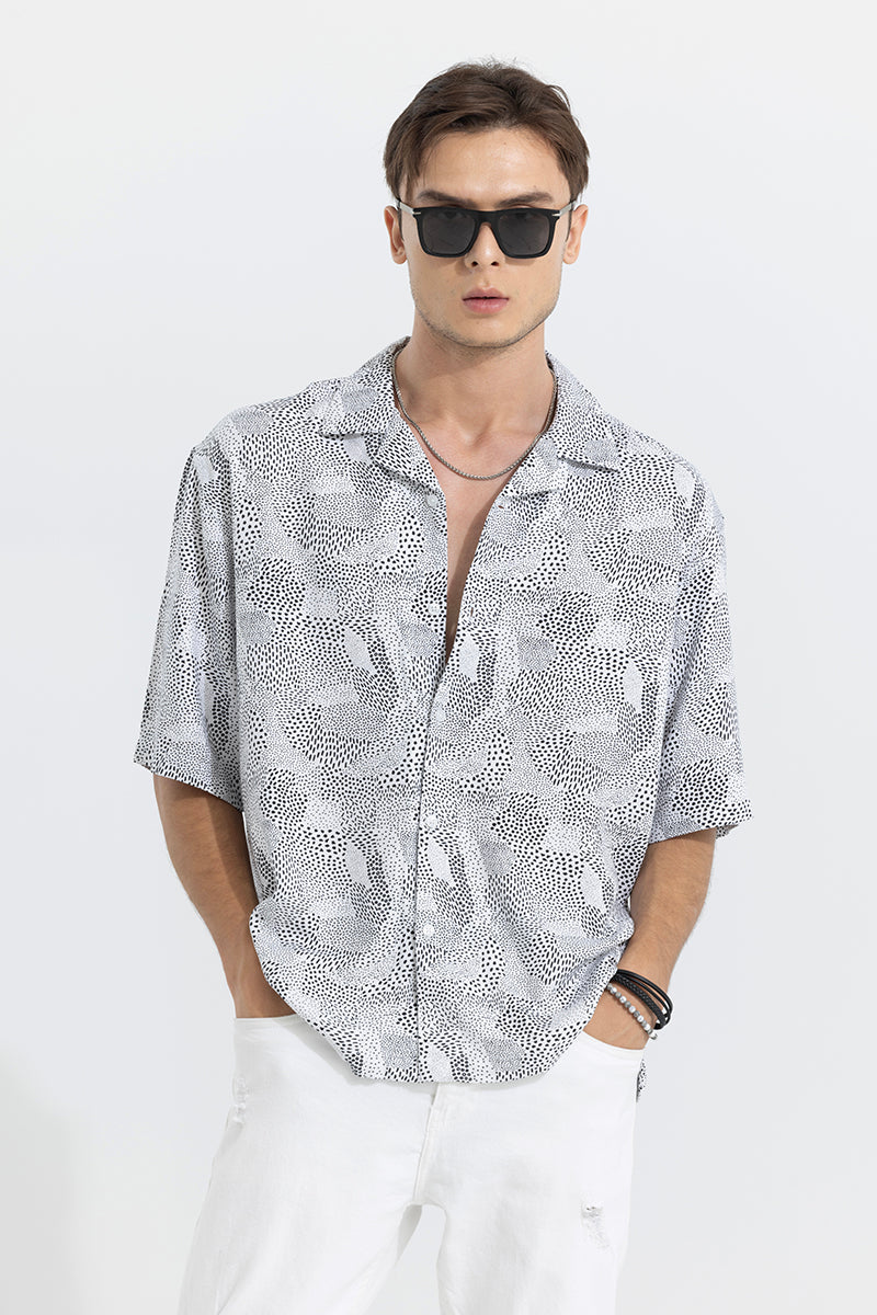 Buy Men's Shaded Skin White Oversized Shirt Online | SNITCH