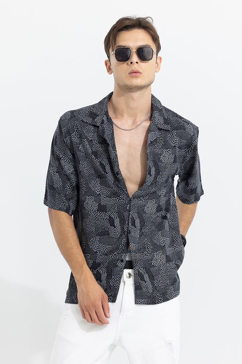 Buy Men's Shaded Skin Black Oversized Shirt Online | SNITCH