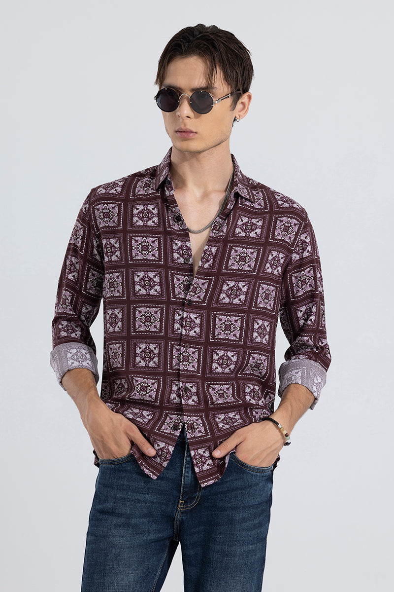 Melody Paisley Burgundy Shirt