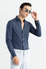 EasyFlex Self Design Dark Blue Shirt