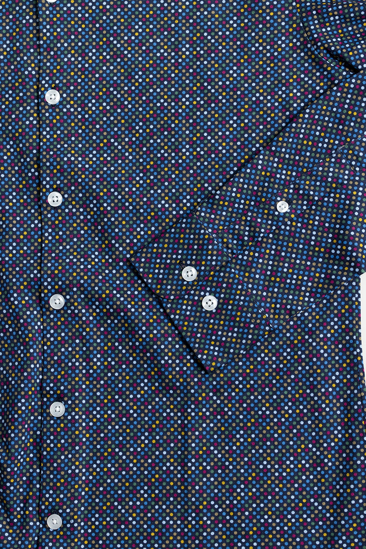 EasyFlex Self Design Dark Blue Shirt