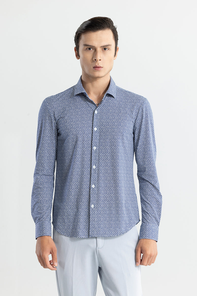 EasyFlex Floral Motif Grey Shirt