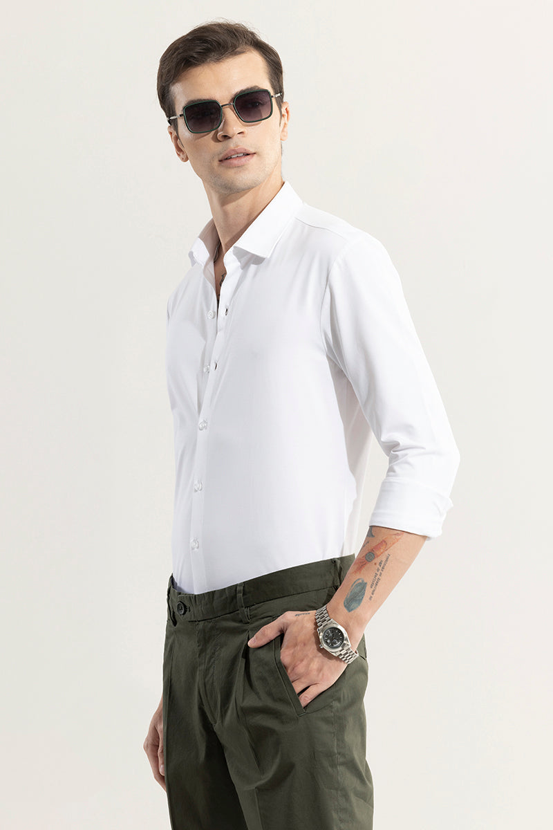 Buy Men's EasyFlex White Shirt Online | SNITCH