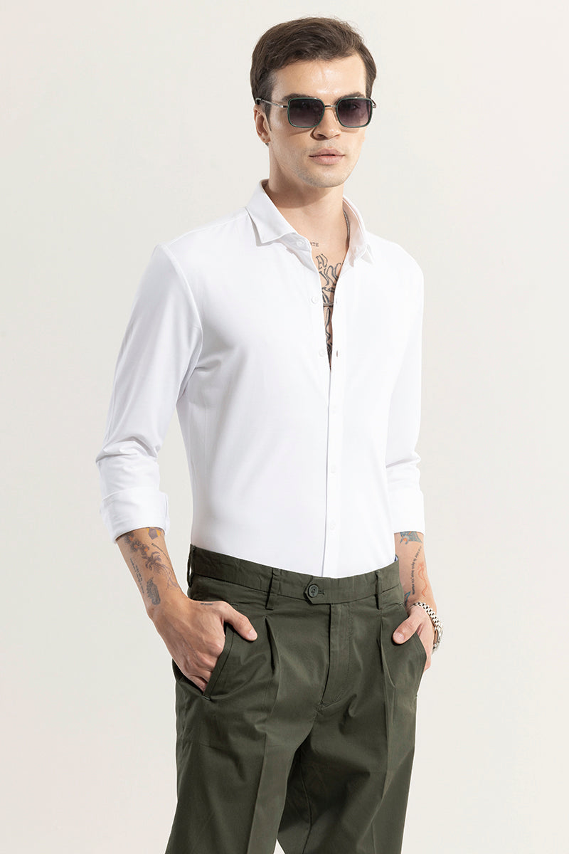 Buy Men's EasyFlex White Shirt Online | SNITCH