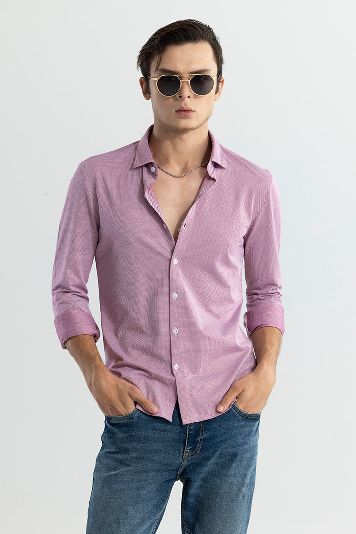 EasyFlex Self Design Coral Pink Shirt