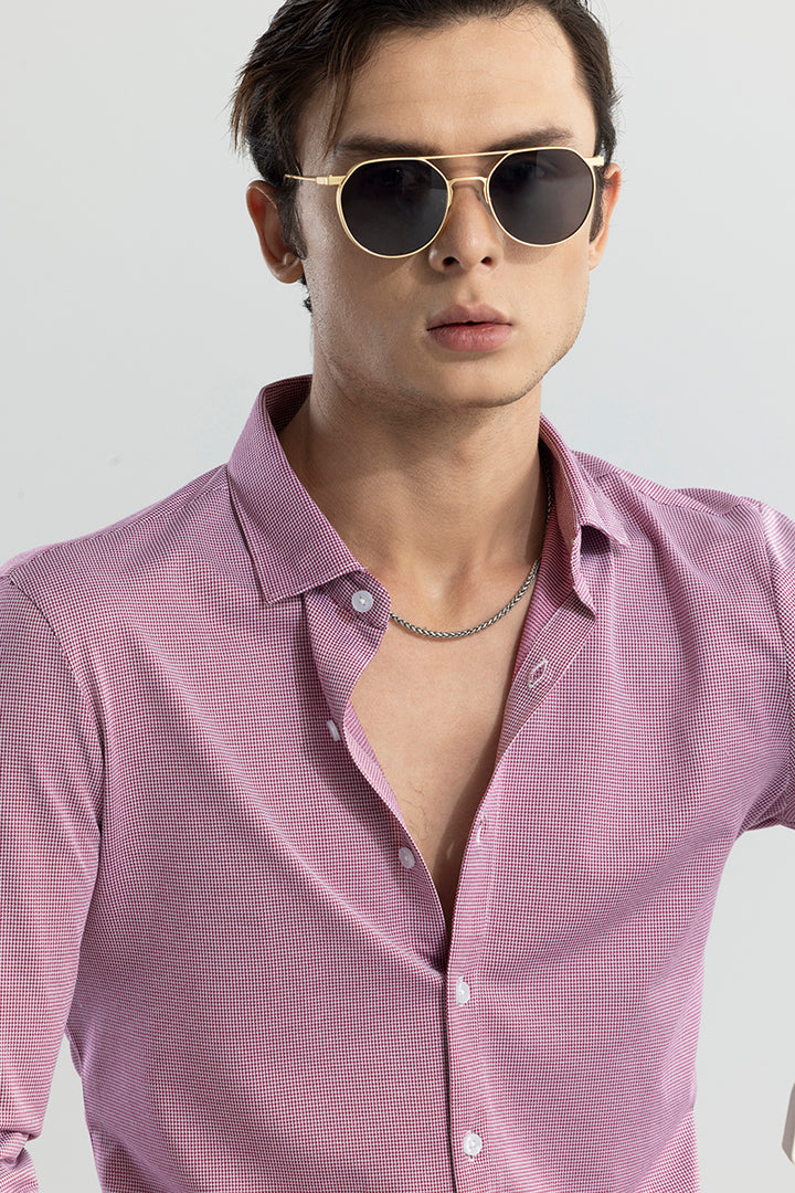 EasyFlex Self Design Coral Pink Shirt