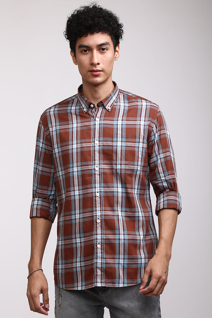 Quirky Checks Brown Shirt