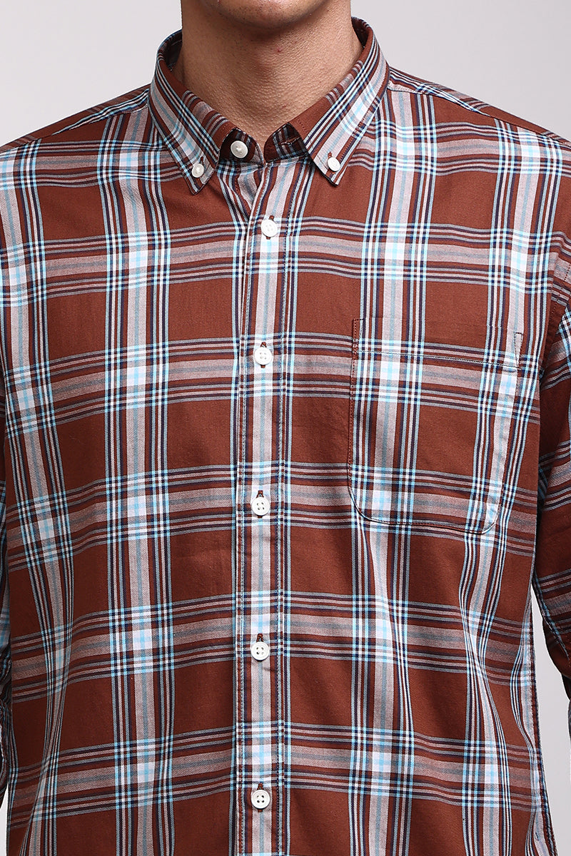 Quirky Checks Brown Shirt