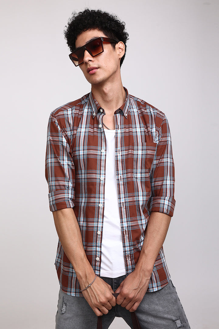 Quirky Checks Brown Shirt