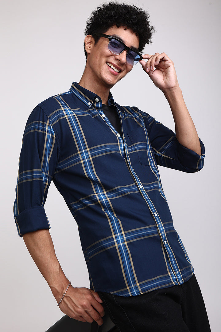 Quirky Checks Navy Shirt