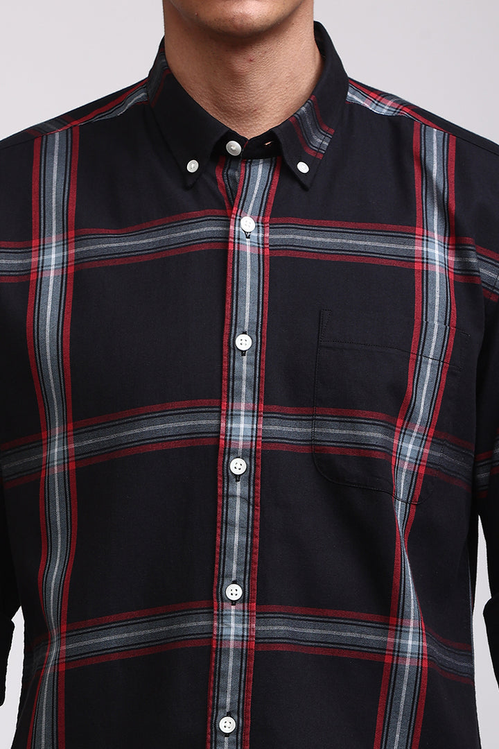 Quirky Checks Black Shirt