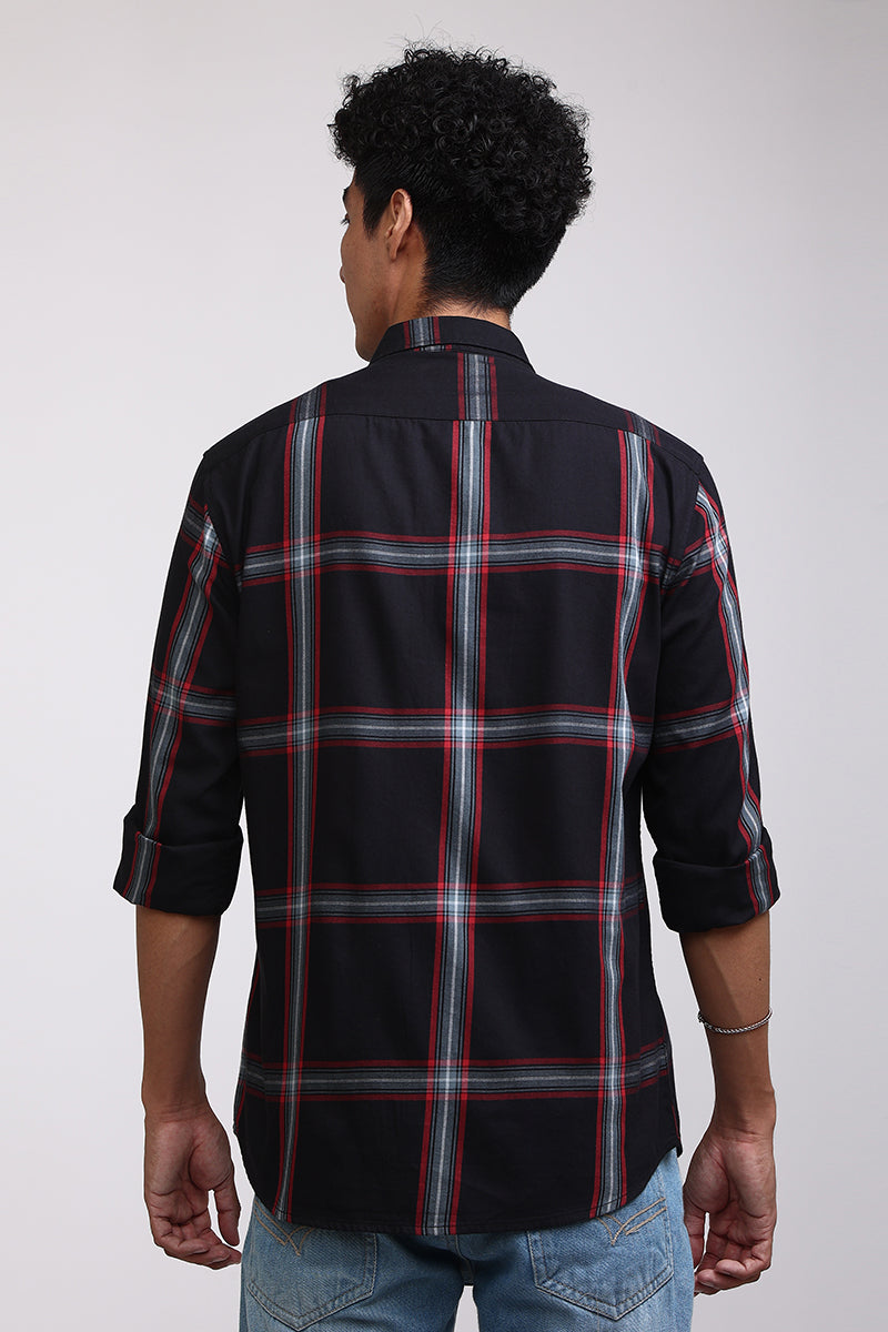 Quirky Checks Black Shirt