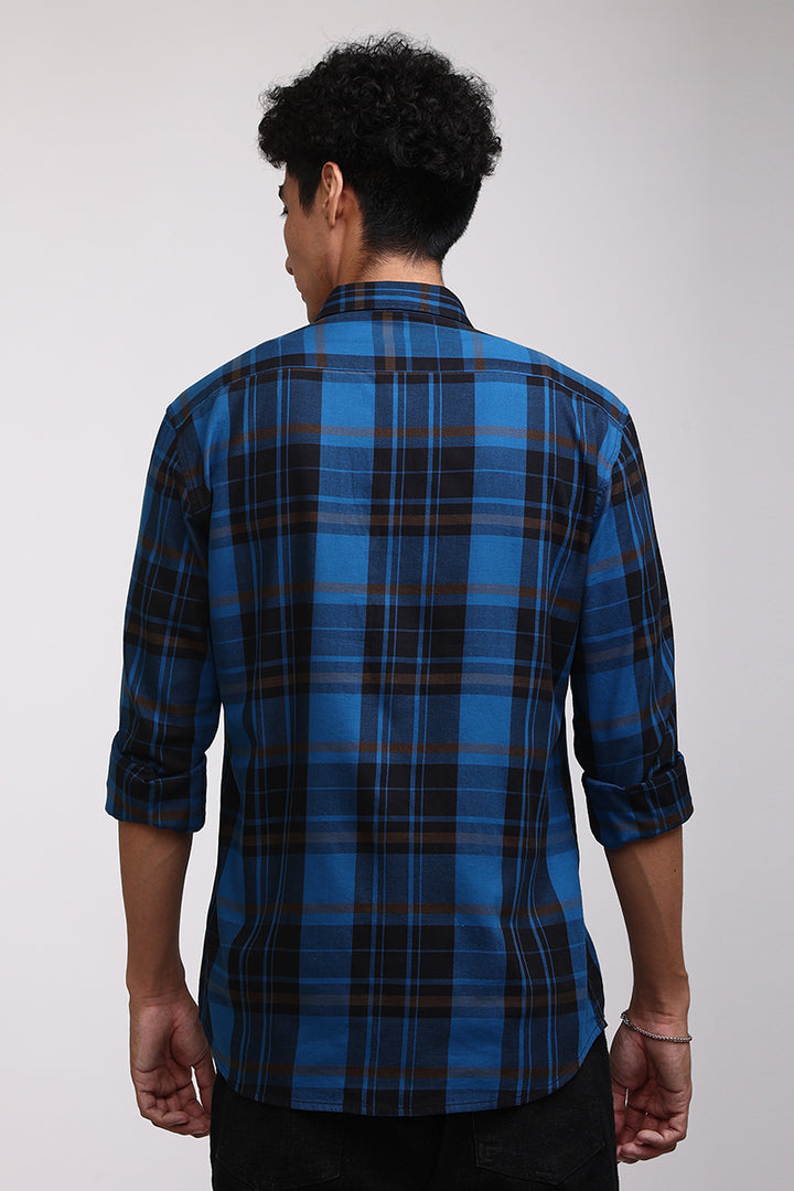 Quirky Checks Azure Blue Shirt