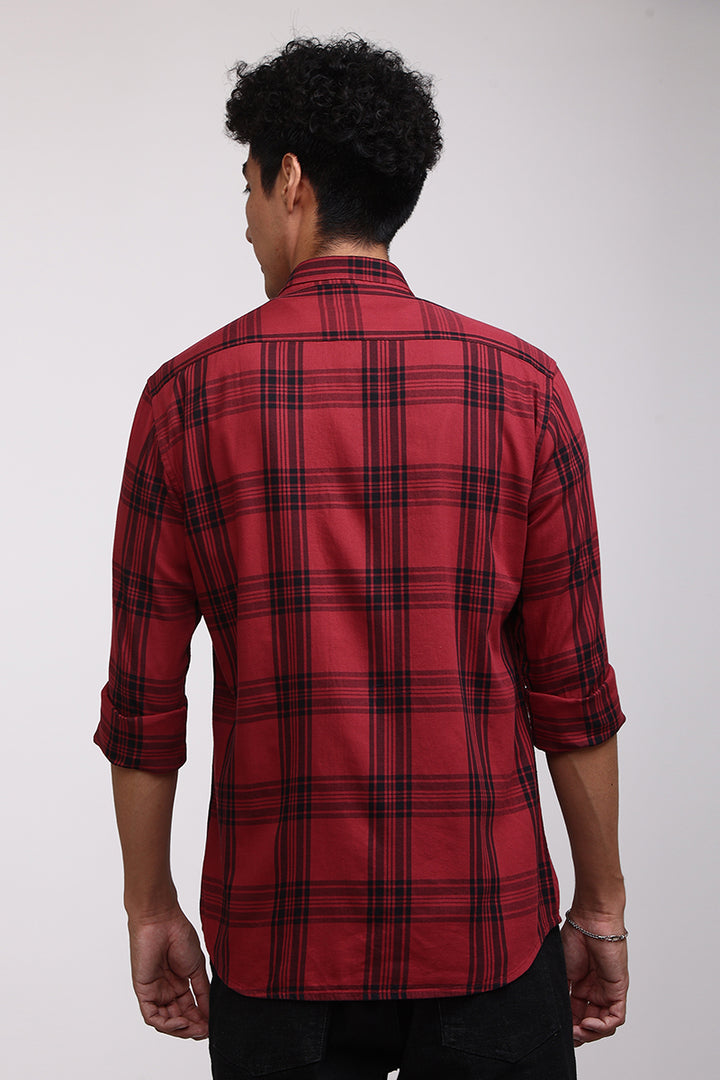 Quirky Checks Light Red Shirt