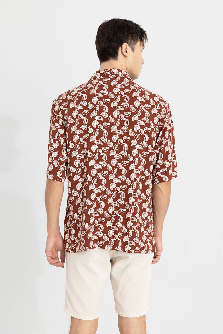 Flawless Paisley Brown Oversized Shirt