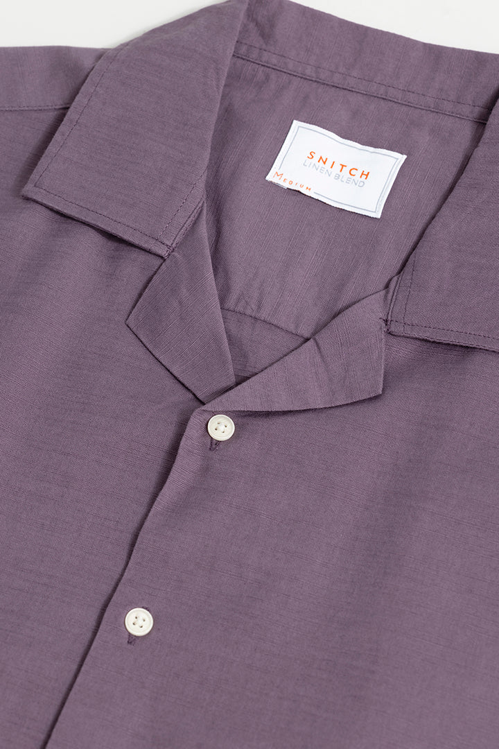 Cambric Linen Purple Shirt