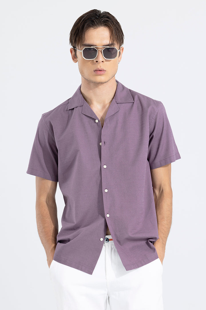 Cambric Linen Purple Shirt