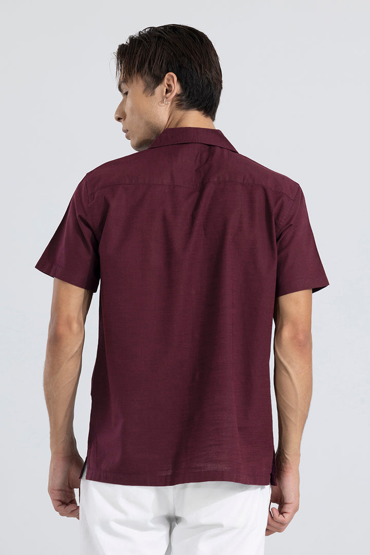 Cambric Linen Maroon Shirt