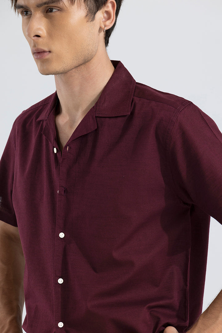 Cambric Linen Maroon Shirt