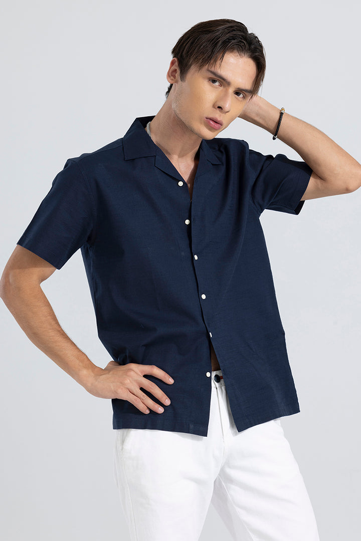 Cambric Linen Navy Shirt