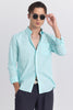 Linen Blend Blue Shirt