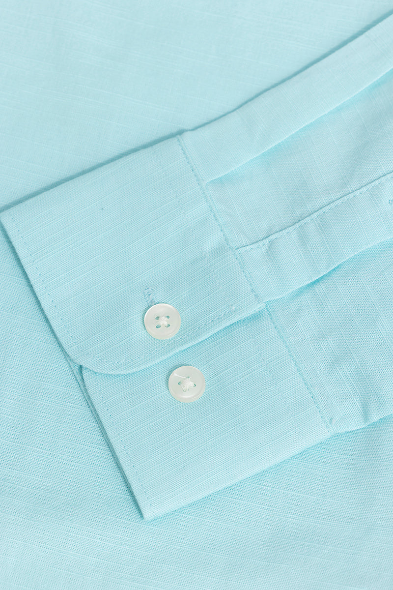 Linen Blend Blue Shirt