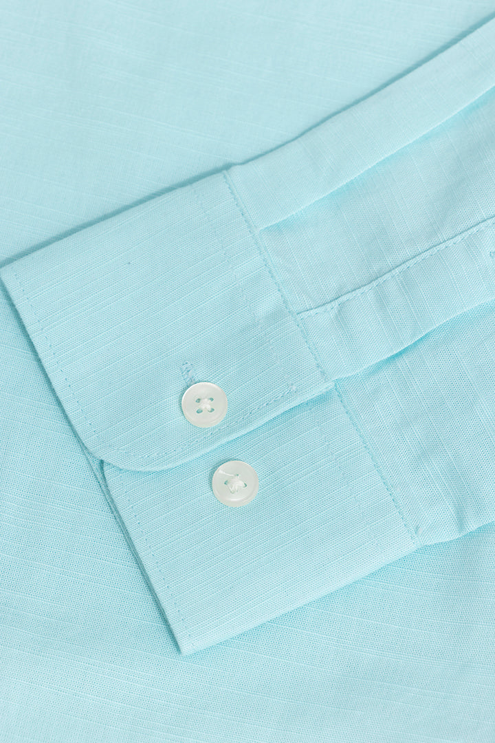 Linen Blend Blue Shirt