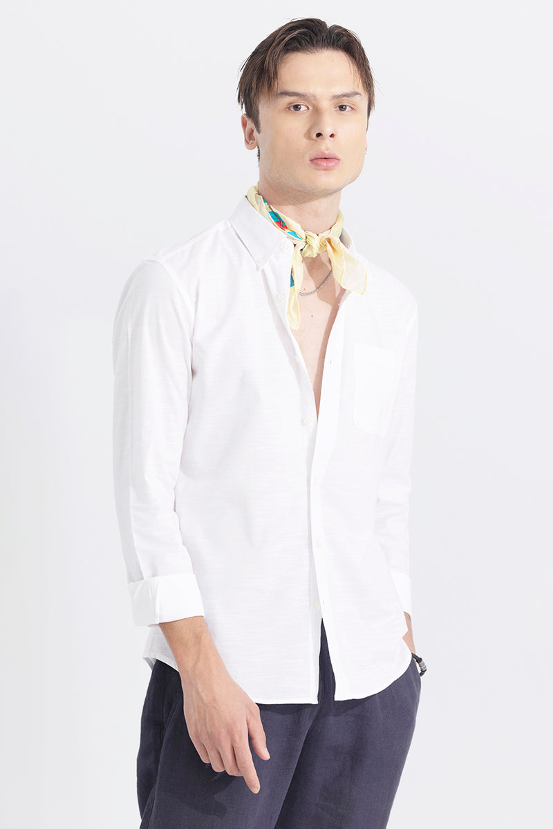 Linen Blend White Shirt