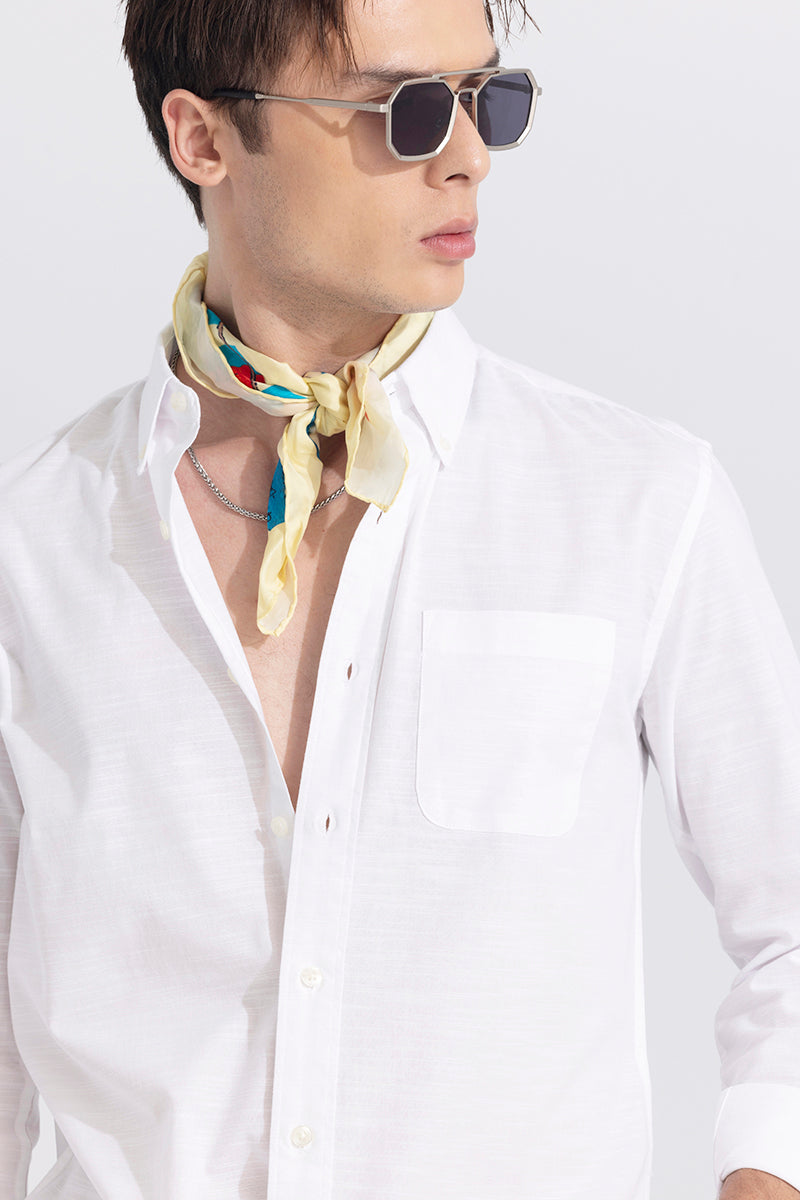 Linen Blend White Shirt