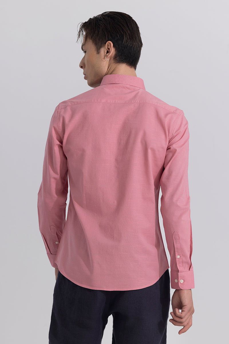 Linen Blend Coral Pink Shirt