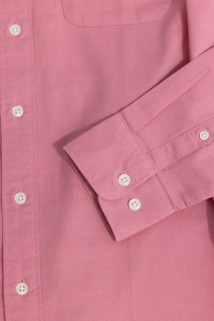 Linen Blend Coral Pink Shirt