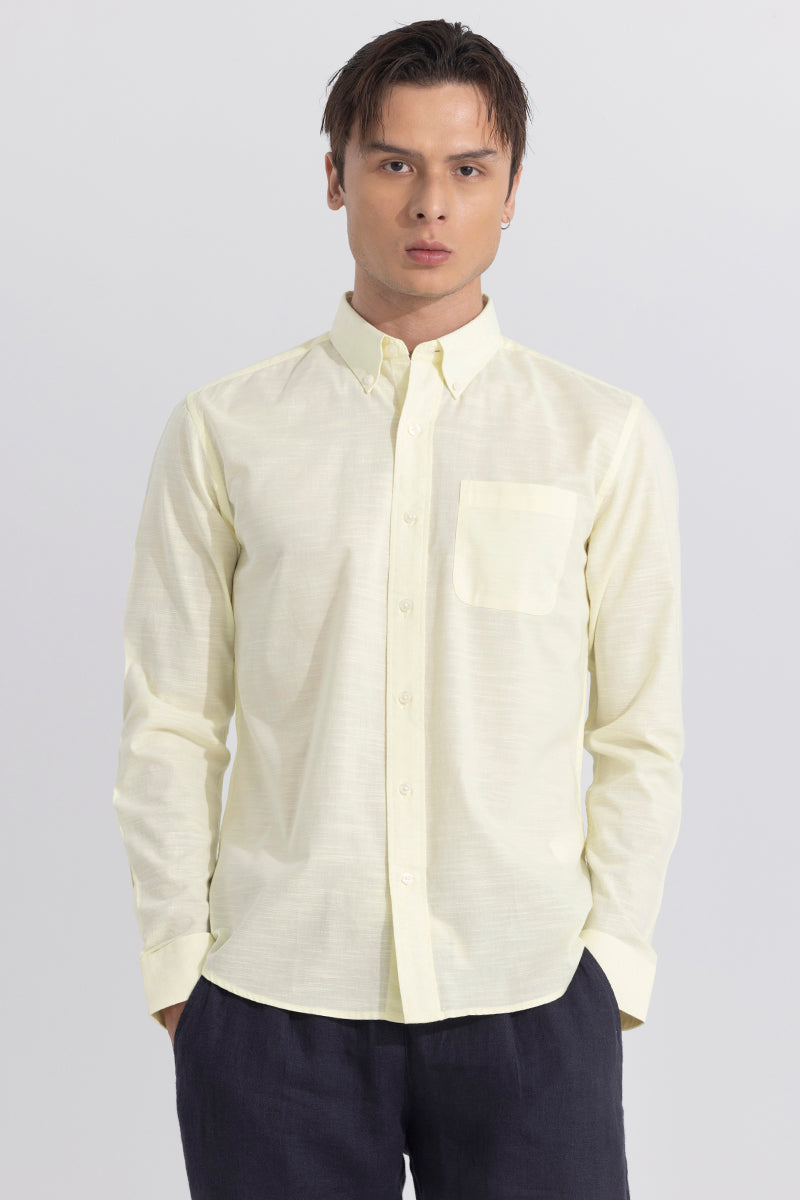 Linen Blend Yellow Shirt