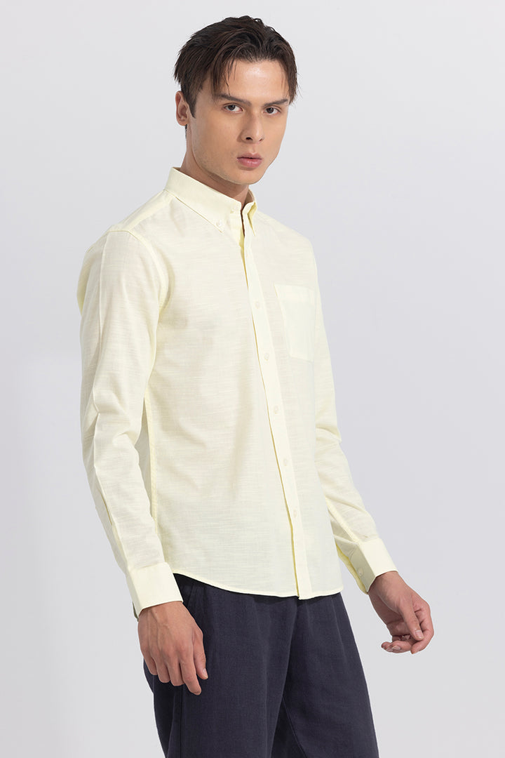 Linen Blend Yellow Shirt