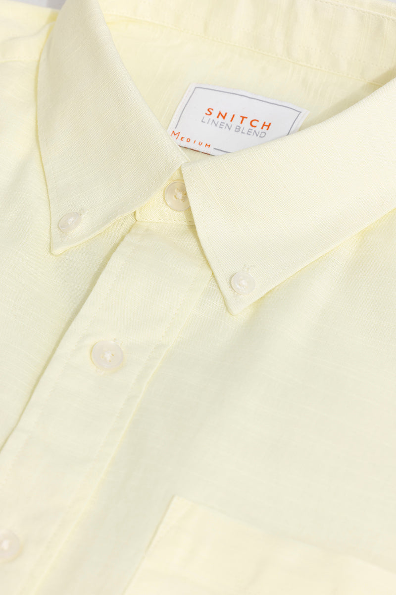 Linen Blend Yellow Shirt