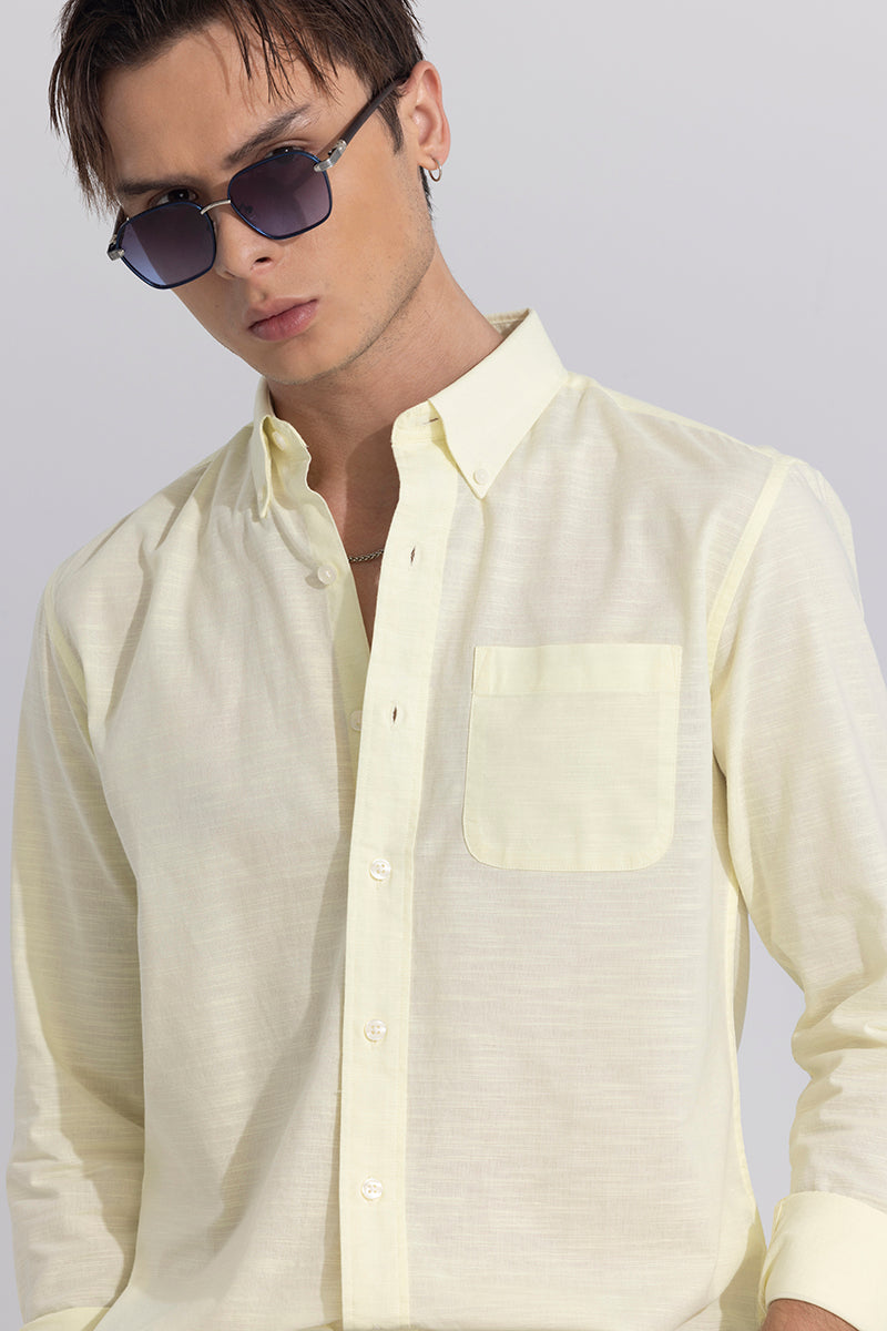 Linen Blend Yellow Shirt