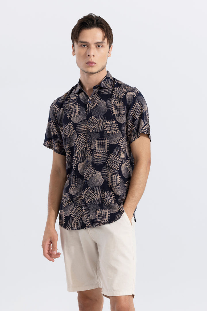 Web Square Navy Shirt