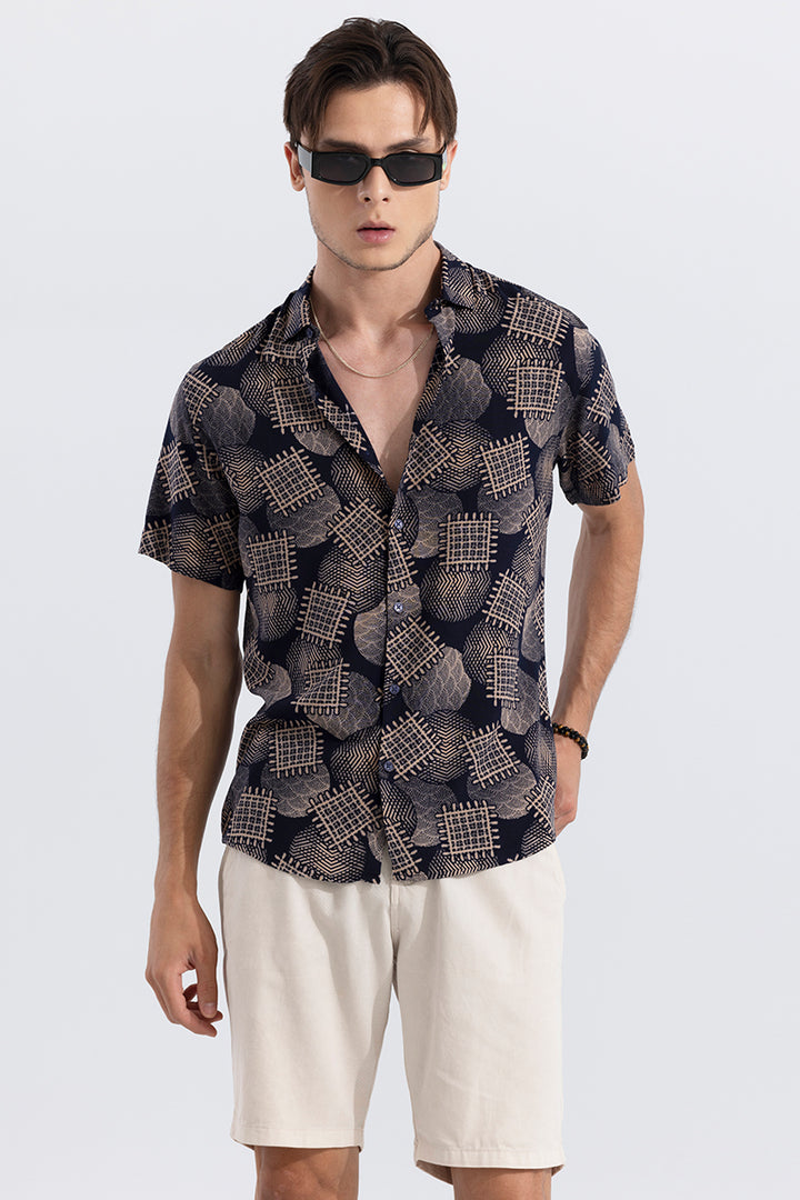 Web Square Navy Shirt