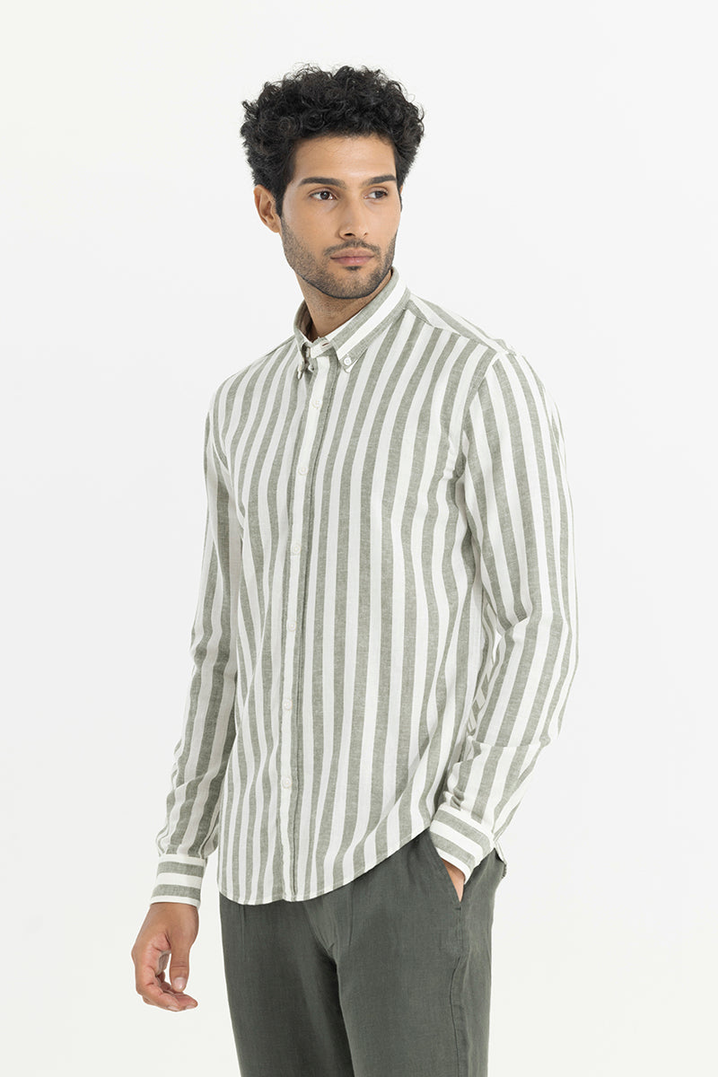 Maven Stripe Green Linen Shirt