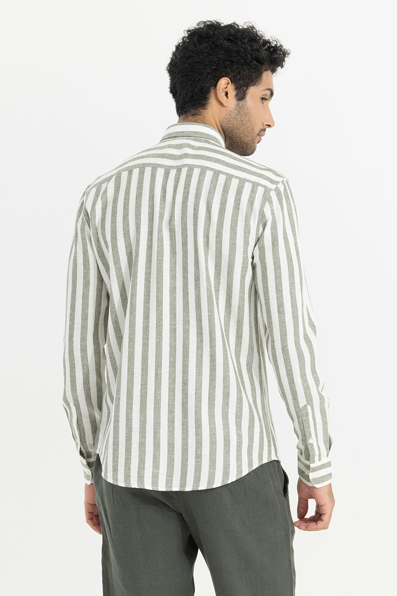 Maven Stripe Green Linen Shirt