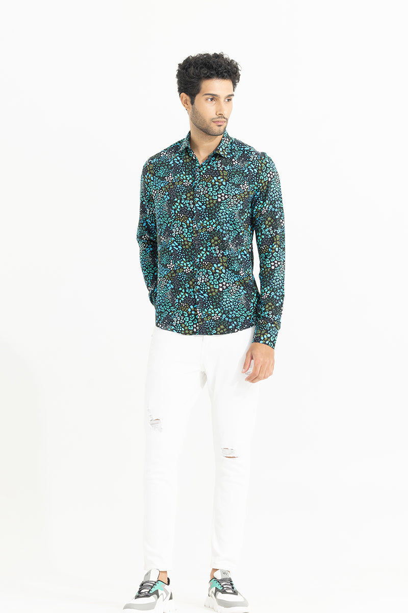 Buzzy Flower Blue Shirt