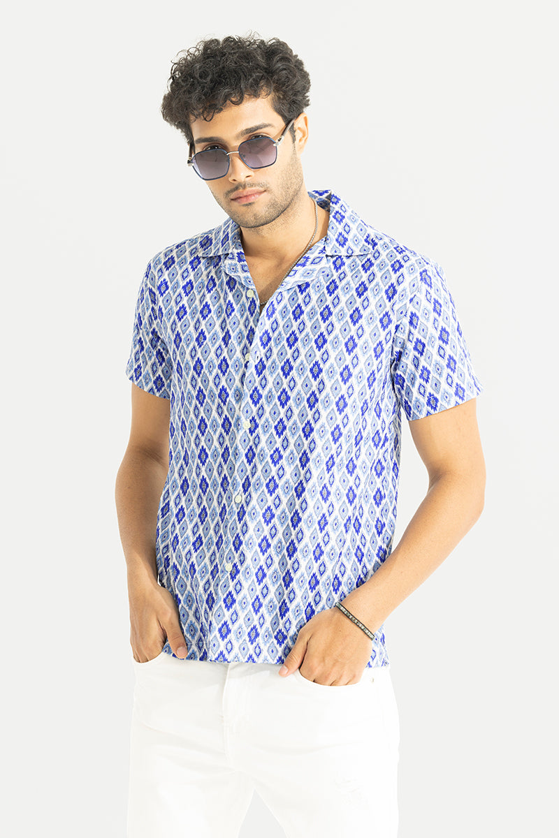 Windsor Blue Embroidery Shirt