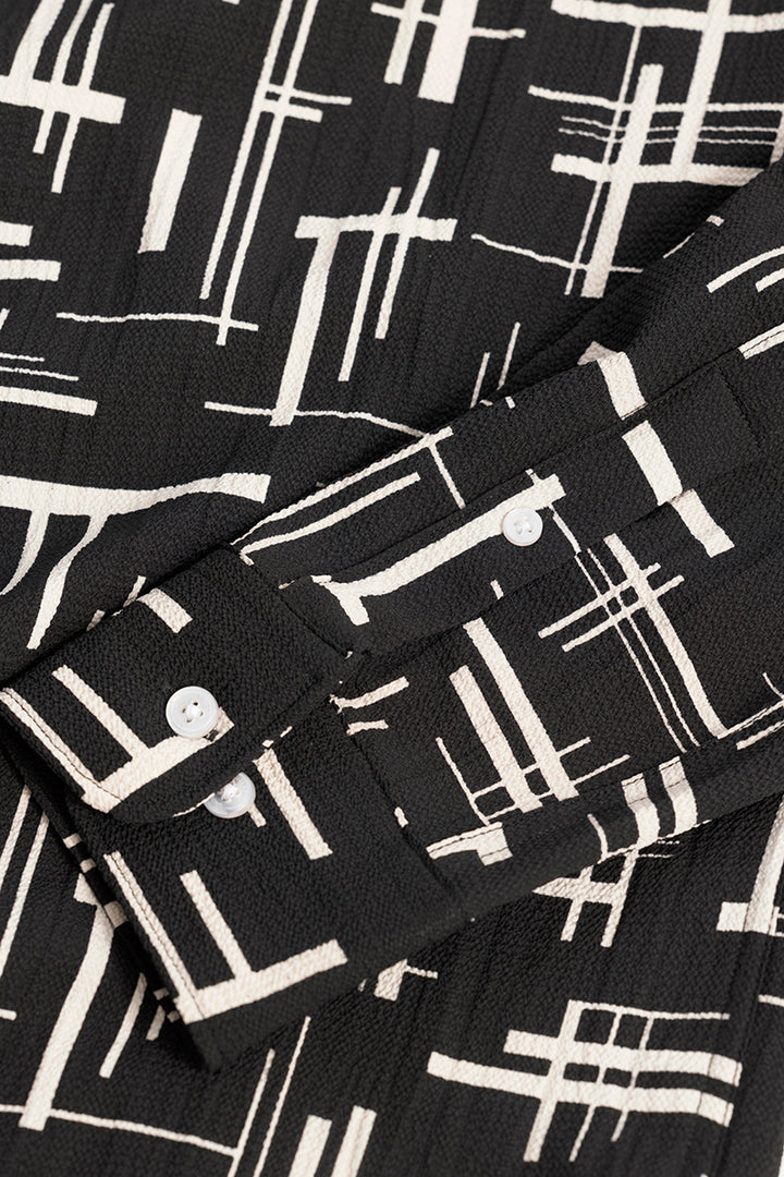 Graphic Lines Black Shirt