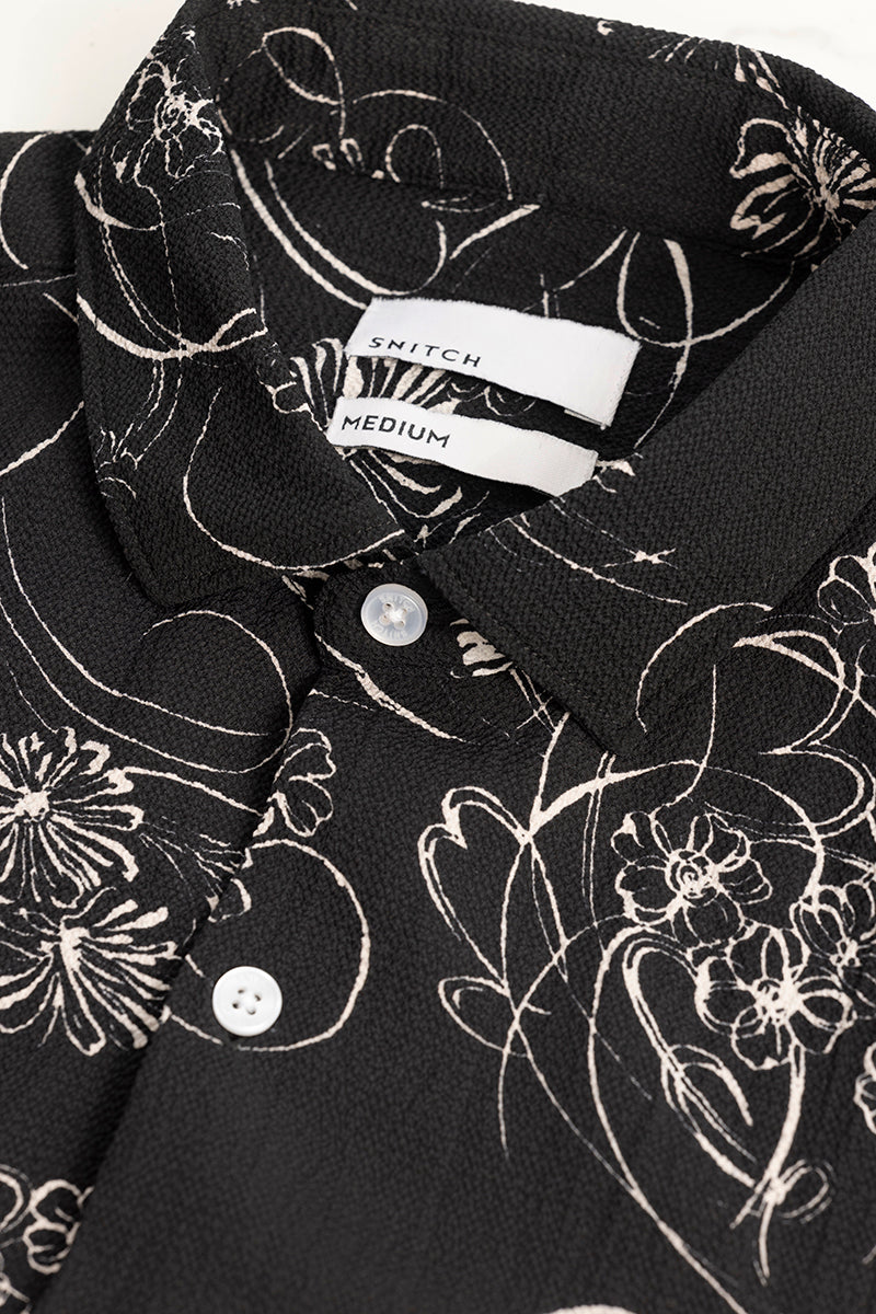 Callic Flower Black Shirt