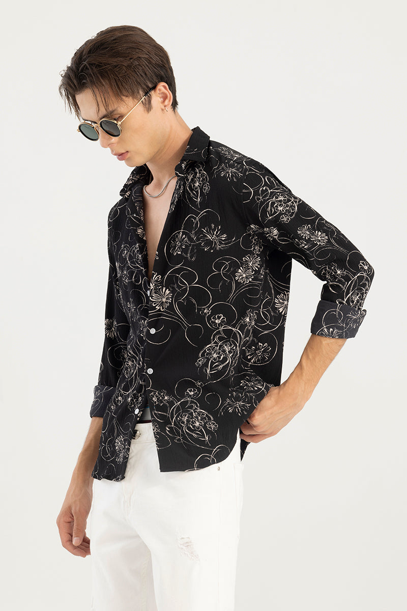 Callic Flower Black Shirt