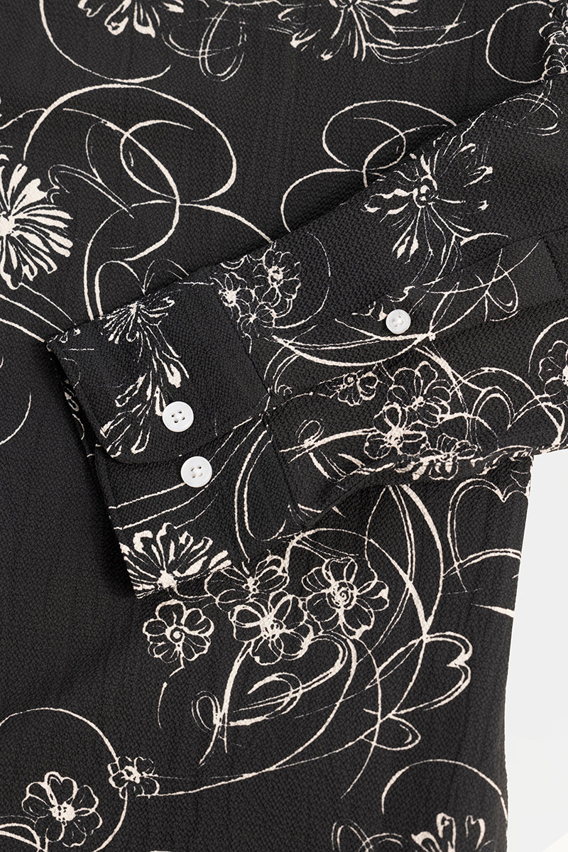 Callic Flower Black Shirt