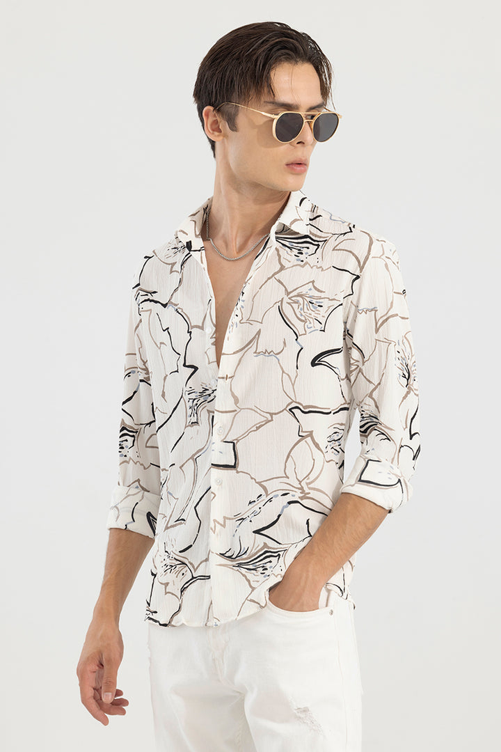 Callic Flower Cream Shirt