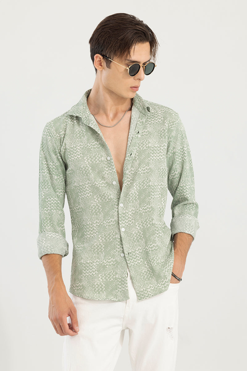 Buy Men's Blending Design Green Shirt Online | SNITCH