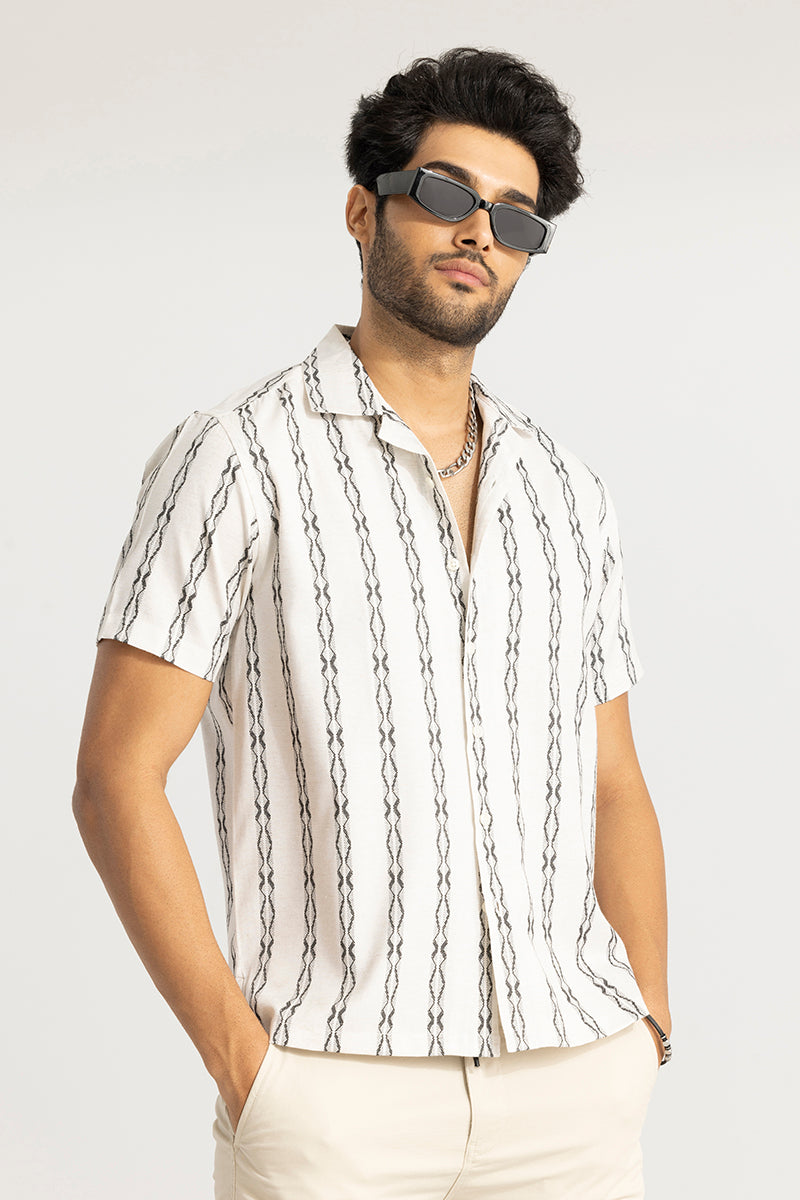 Twisty Lines Off-White Shirt