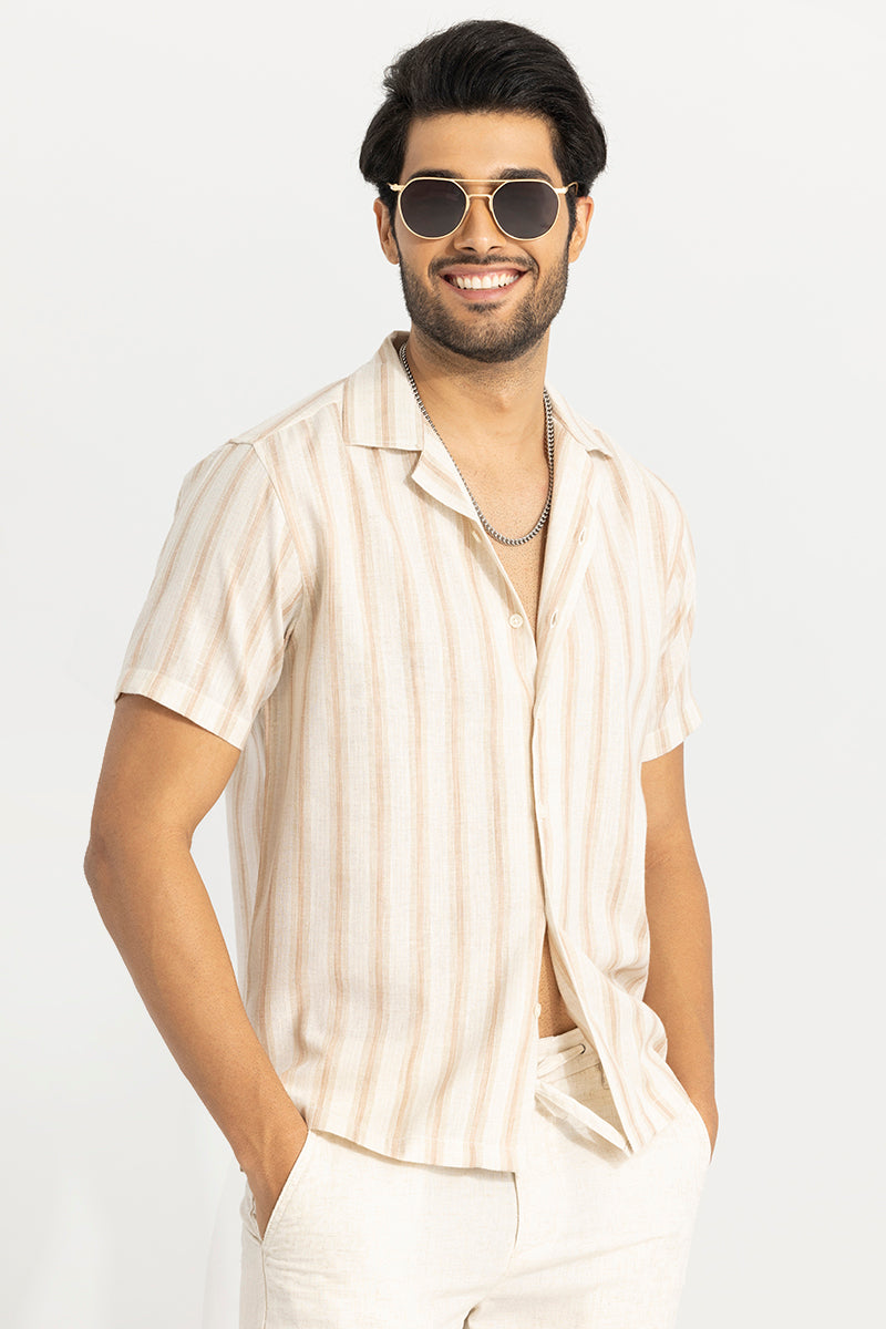 Ionic Stripe Cream Shirt