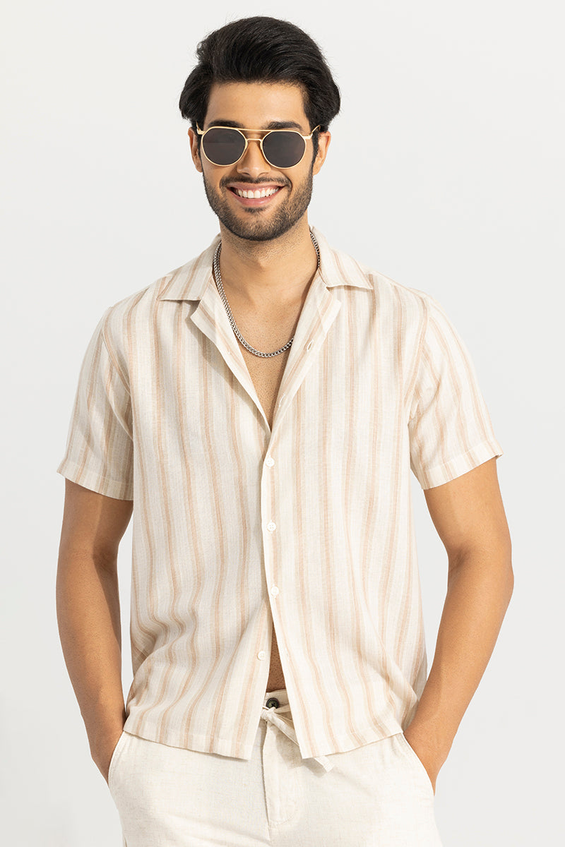 Ionic Stripe Cream Shirt